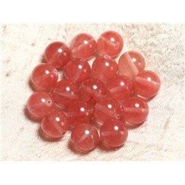 Thread 39cm 31pc approx - Stone Beads - Cherry Quartz Balls 12mm 