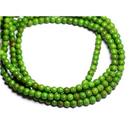 Gewinde ca. 39 cm 92 Stück - Türkisfarbene Steinperlen Rekonstituierte Synthesekugeln 4 mm grün 