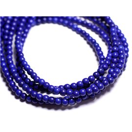 Thread 39cm 92pc approx - Turquoise Stone Beads Reconstituted Synthesis 4mm Balls Midnight blue 