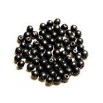 Fil 39cm 63pc env - Perles de Pierre Turquoise Synthèse Reconstituée Boules 6mm Noir 