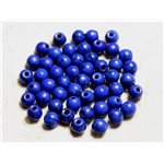Fil 39cm 63pc env - Perles de Pierre Turquoise Synthèse Reconstituée Boules 6mm Bleu nuit 