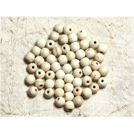 Filo 39 cm circa 63 pz - Perline di pietra turchese ricostituite Synthesis 6mm Balls Cream white 