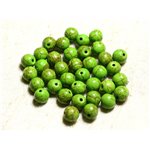 Fil 39cm 48pc env - Perles de Pierre Turquoise Synthèse Reconstituée Boules 8mm Vert 