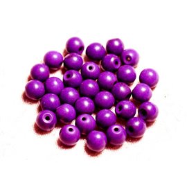 Thread 39cm approx 48pc - Turquoise Stone Beads Reconstituted Synthesis 8mm Balls Purple 