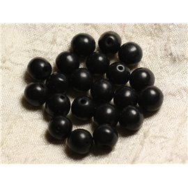 Hilo 39cm 37pc aprox - Cuentas de Piedra Turquesa Bolas de Síntesis Reconstituidas 10mm Negro 