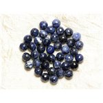 Fil 39cm 63pc env - Perles de Pierre - Sodalite Boules Facettées 6mm 