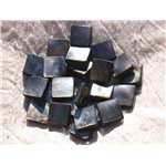 Fil 39cm 24pc env - Perles Nacre noire naturelle Losanges 16x12mm 