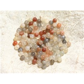 Thread 40cm 85-100pc approx - Multicolored oriental moonstone beads 4mm balls 