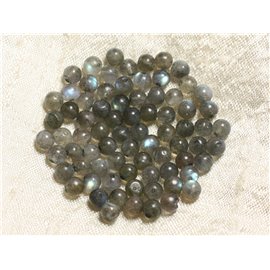Thread 40cm 80pc approx - Stone Beads - Labradorite Balls 4-5mm 