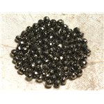 Fil 39cm 93pc env - Perles de Pierre - Pyrite Boules Facettées 4mm 