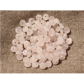 Hilo 39cm 150pc aprox - Cuentas de Piedra - Rondelles Heishi de Cuarzo Rosa 4x2mm