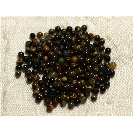 Thread 39cm 130pc approx - Stone Beads - Tiger Eye and Falcon Balls 3mm 