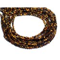 Fil 39cm 190pc env - Perles de Pierre - Oeil de Tigre Boules 2mm 