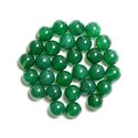 Fil 39cm 37pc env - Perles de Pierre - Onyx Vert Boules 10mm 