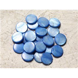 Rijg ongeveer 39cm 24st - Nacre Pearls Palets 14-15mm Royal Blue 
