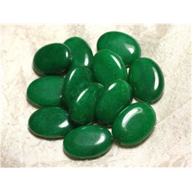 Thread 39cm approx 14pc - Stone Beads - Large Jade Oval 25x18mm Empire Green 