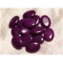 Fil 39cm 14pc env - Perles de Pierre - Jade grands Ovales 25x18mm Violet 