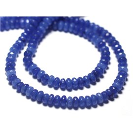 Rijg 39cm ca 140pc - Stenen kralen - Jade Facet Rondelles 4x2mm Night Royal Blue 