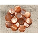 Fil 39cm 24pc env - Perles Nacre Palets 14-15mm Orange 