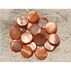 Filo 39 cm circa 24 pezzi - Perle Palette in madreperla 14-15 mm Arancione 