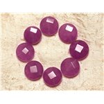 Fil 39cm 27pc env - Perles de Pierre - Jade Palets Facettés 14mm Violet rose 