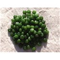 Fil 39cm 110pc env - Perles de Pierre - Jade Rondelles Facettées 5x3mm Vert Olive