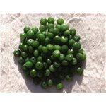 Fil 39cm 90pc env - Perles de Pierre - Jade Rondelles Facettées 6x4mm Vert Olive 