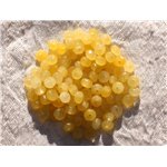 Fil 39cm 90pc env - Perles de Pierre - Jade Rondelles Facettées 6x4mm Jaune 