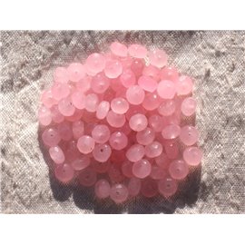 Fil 39cm 90pc env - Perles de Pierre - Jade Rondelles Facettées 6x4mm Rose clair 