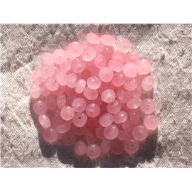 Filo 39 cm circa 90 pz - Perline di pietra - Rondelle sfaccettate in giada 6x4 mm Rosa chiaro 