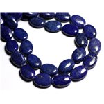 Fil 39cm 21pc env - Perles de Pierre - Lapis Lazuli Ovales 18x13mm 