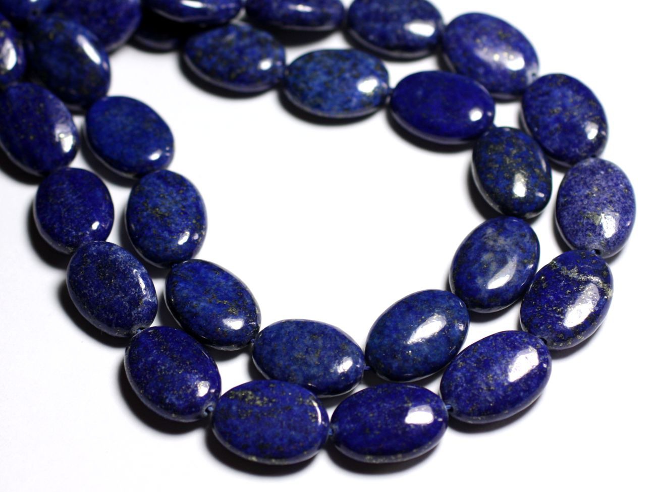 Fil 39cm 21pc env - Perles de Pierre - Lapis Lazuli Ovales 18x13mm 