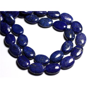 Fil 39cm 26pc env - Perles de Pierre - Lapis Lazuli Ovales 14x10mm 