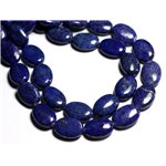 Fil 39cm 26pc env - Perles de Pierre - Lapis Lazuli Ovales 14x10mm 