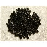 Fil 39cm 180pc env - Perles de Pierre - Obsidienne noire fumée Boules 2mm