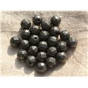 Fil 39cm 64pc env - Perles Pierre - Hematite Boules Facettées 6mm Gris Argenté Mat Sablé Givré