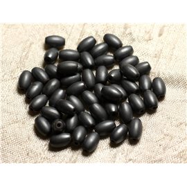 Thread 39cm 46pc approx - Stone Beads - Matte Hematite Olives 8x5mm 