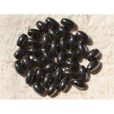 Fil 39cm 46pc env - Perles de Pierre - Hématite Olives 8x5mm 