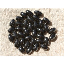Filo 39 cm 46 pz circa - Perline di pietra - Olive ematite 8x5 mm 