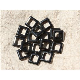 Gewinde ca. 39cm 21pc - Steinperlen - Hämatit Diamanten Rahmen 18x13mm 