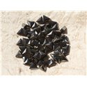Fil 39cm 61pc env - Perles de Pierre - Hématite magnétique Triangles 6mm