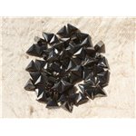 Fil 39cm 61pc env - Perles de Pierre - Hématite magnétique Triangles 6mm