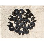 Fil 39cm 70pc env - Perles de Pierre - Hématite Pac Man Croissants Lunes 10mm 