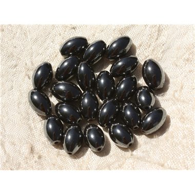 Fil 39cm 32pc env - Perles de Pierre - Hématite Olives 11x7mm 