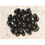Fil 39cm 32pc env - Perles Pierre - Hematite Olive Ovale Riz 12x8mm Gris Noir