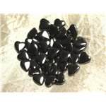 Fil 39cm 40pc env - Perles de Pierre - Hématite Coeurs 10mm 