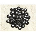 Fil 39cm 120pc env - Perles Pierre - Hematite Rondelles 8x3mm Gris Noir