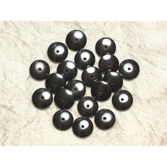 Fil 39cm 94pc env - Perles de Pierre - Hématite Rondelles 12x3mm 