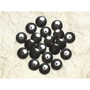 Fil 39cm 94pc env - Perles Pierre - Hematite Rondelles 12x3mm