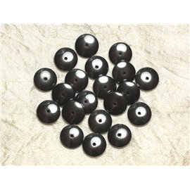 Fil 39cm 94pc env - Perles Pierre - Hematite Rondelles 12x3mm